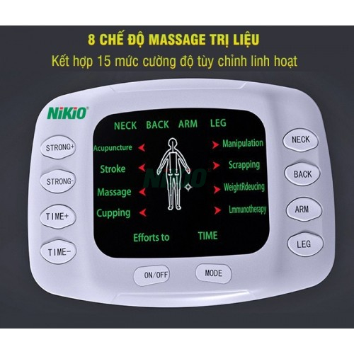 Máy Massage Xung Điện Nikio NK-105 - Trị Liệu 4 Miếng Dán Có Đôi Dép Mát Xa Bàn Chân