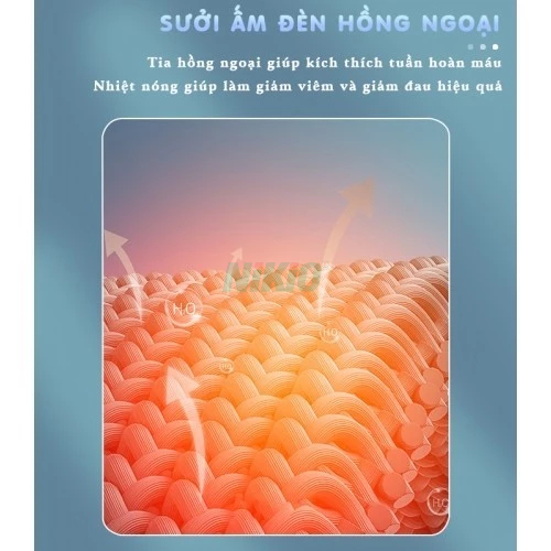 Gối massage 16 bi pin sạc Nikio NK-135DC, chất liệu vải nhung mềm mịn, Công nghệ tiên tiến mới