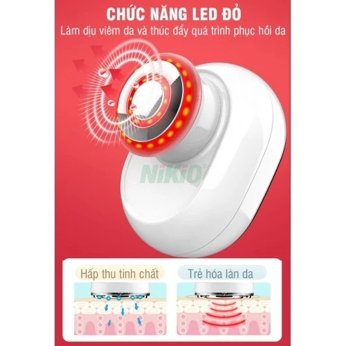 Máy rửa mặt 5 trong 1 Nikio NK-121 Kết hợp tẩy trang đẩy tinh chất, trẻ hóa da và massage nâng cơ