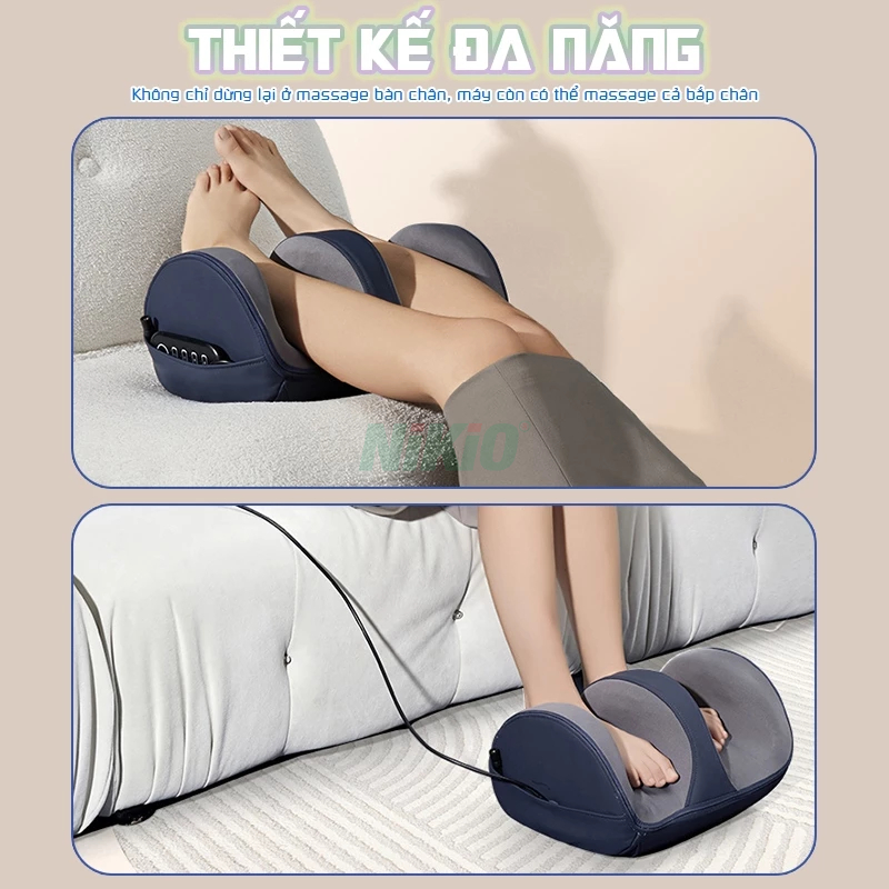 Máy massage chân Nikio NK-183 - Máy mát xa bấm huyệt chân, nhiệt hồng ngoại, xoa bóp, pin sạc