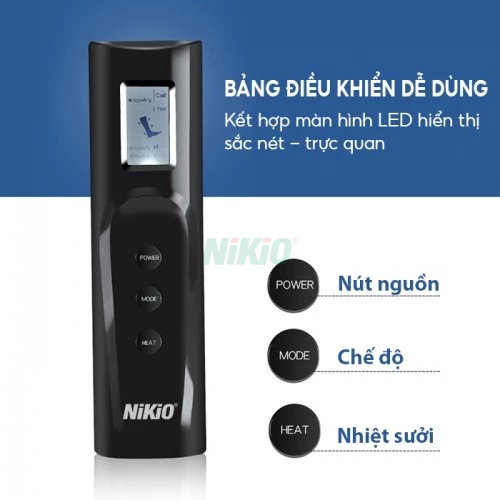 Máy massage chân nén ép trị liệu suy giãn tĩnh mạch chân Nikio NK-287, có nhiệt sưởi
