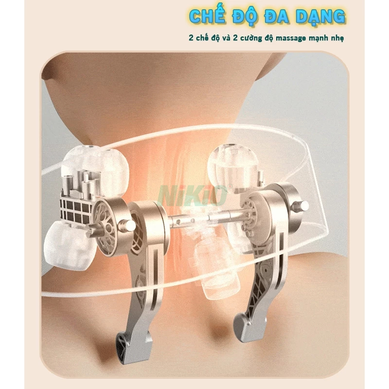 Máy massage cổ vai gáy Nikio NK-139 - Pin sạc, nhiệt nóng, động cơ không chổi than