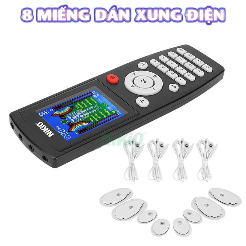 Máy massage xung điện 8 miếng dán Nikio NK-103A - 4 kênh massage riêng biệt, hẹn giờ 60 phút