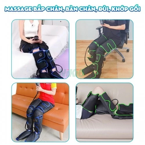 Máy massage chân nén ép trị liệu suy giãn tĩnh mạch chân Nikio NK-287, có nhiệt sưởi