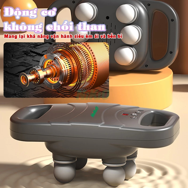 Máy Massage Cầm Tay 6 Đầu, Máy mát xa toàn thân NK-272 Pro - 9 chế độ, 20 cường độ