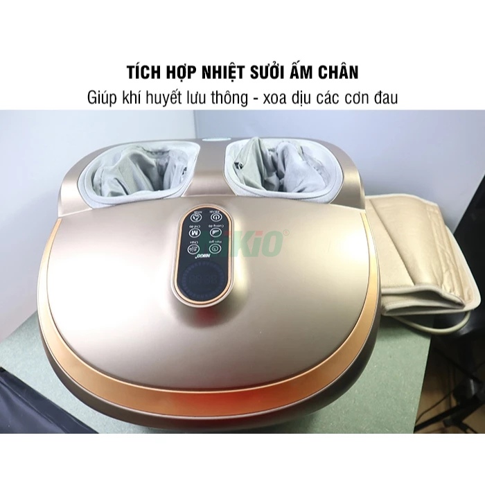 Máy massage chân Nikio NK-187 - Thiết kế 2in1 Mát xa bàn chân và bắp chân, Bấm huyệt chân - Màu Đen