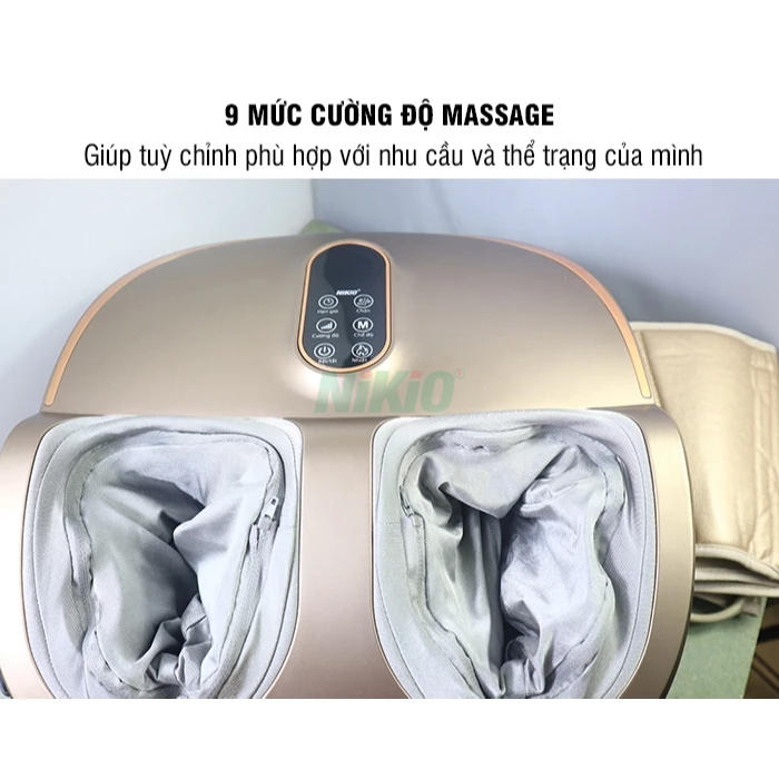 Máy massage chân Nikio NK-187 - Thiết kế 2in1 Mát xa bàn chân và bắp chân, Bấm huyệt chân - Màu Đen