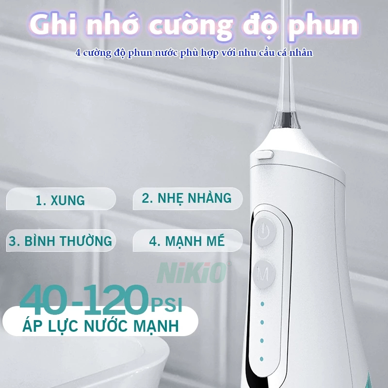Máy tăm nước dùng cá nhân Nikio NK-M209 - Bảo vệ sức khỏe răng miệng, loại bỏ vụn thức ăn bám sâu