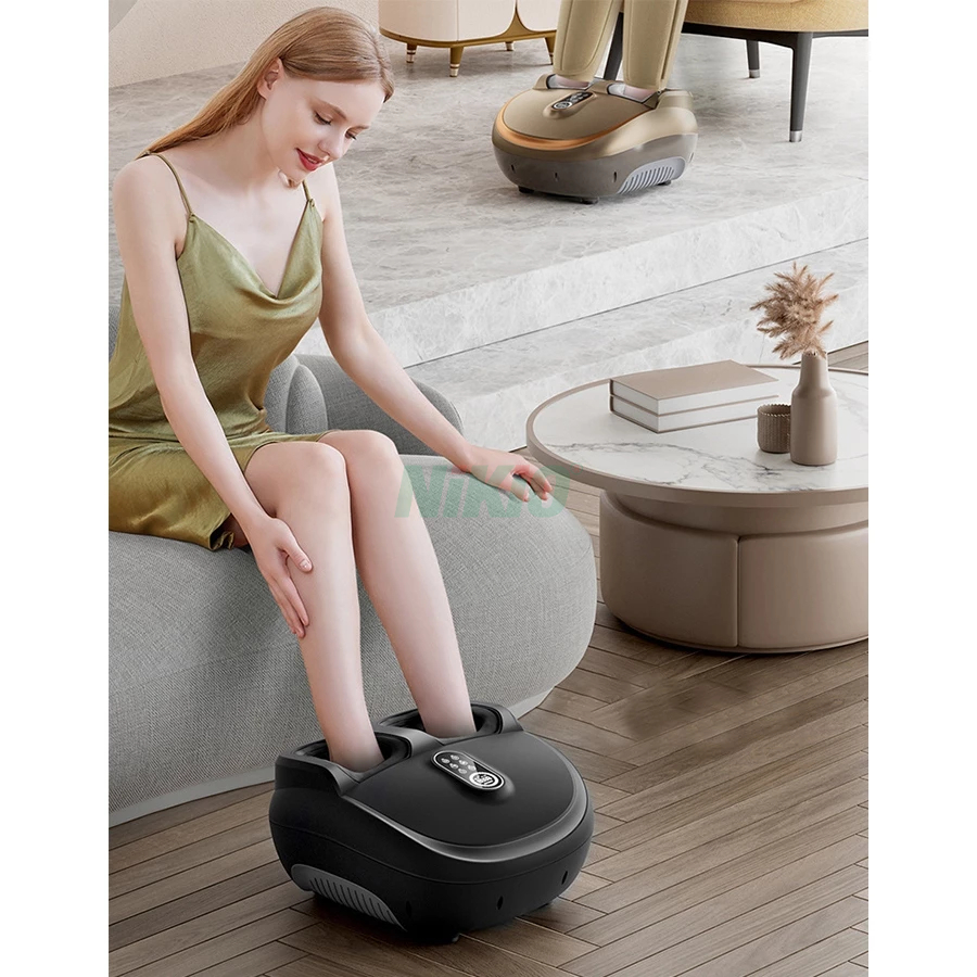 Máy massage chân Nikio NK-187 - Thiết kế 2in1 Mát xa bàn chân và bắp chân, Bấm huyệt chân - Màu Đen