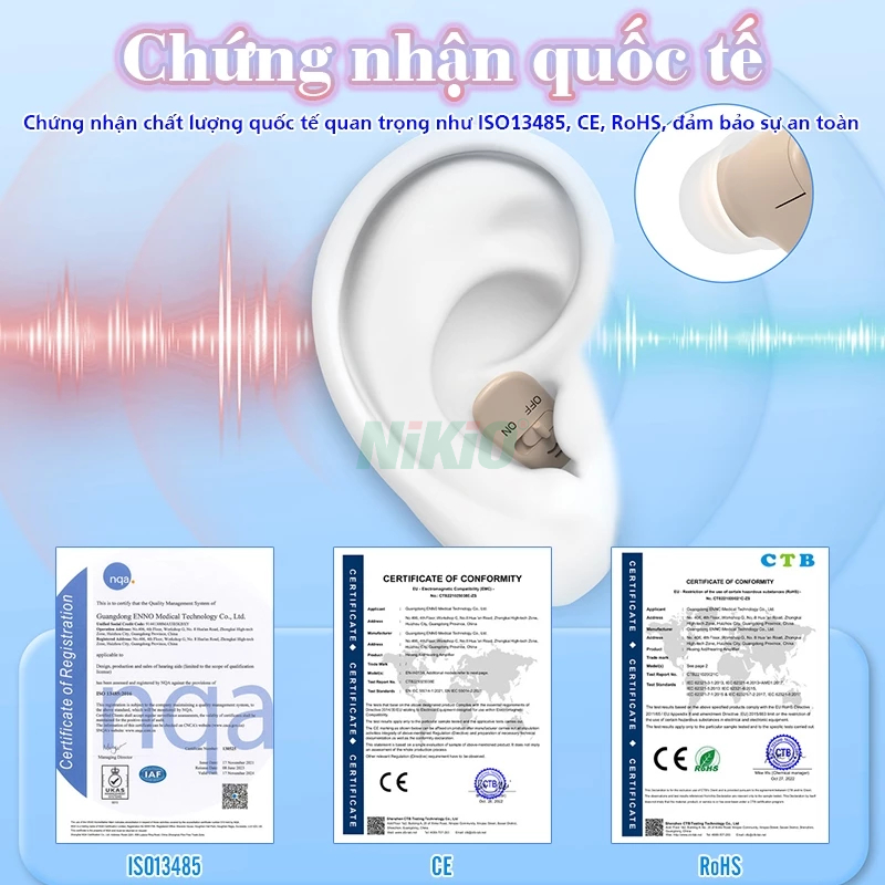 Tai nghe trợ thính Funmic EN-IA102C - Siêu nhỏ, khuếch đại âm thanh lớn