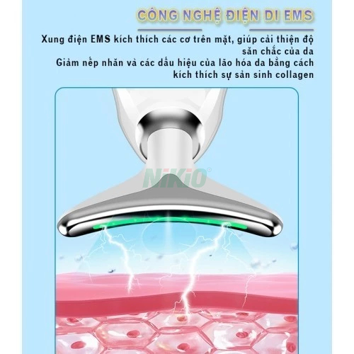 Máy Massage Nâng Cơ Mặt Nikio NK-126 -  Massage Đẩy Tinh Chất Công Nghệ Chống Nhăn Căng Bóng