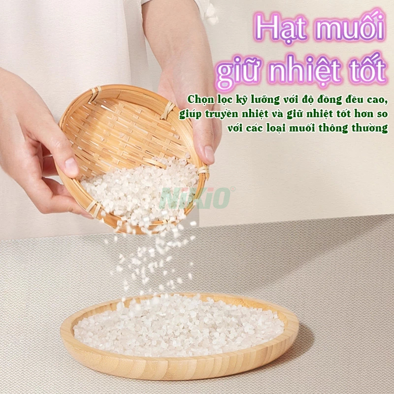 Đai chườm nóng massage bụng giữ ấm toàn thân Nikio NK-202 - Phiên bản khóa dán, thảo dược giảm đau