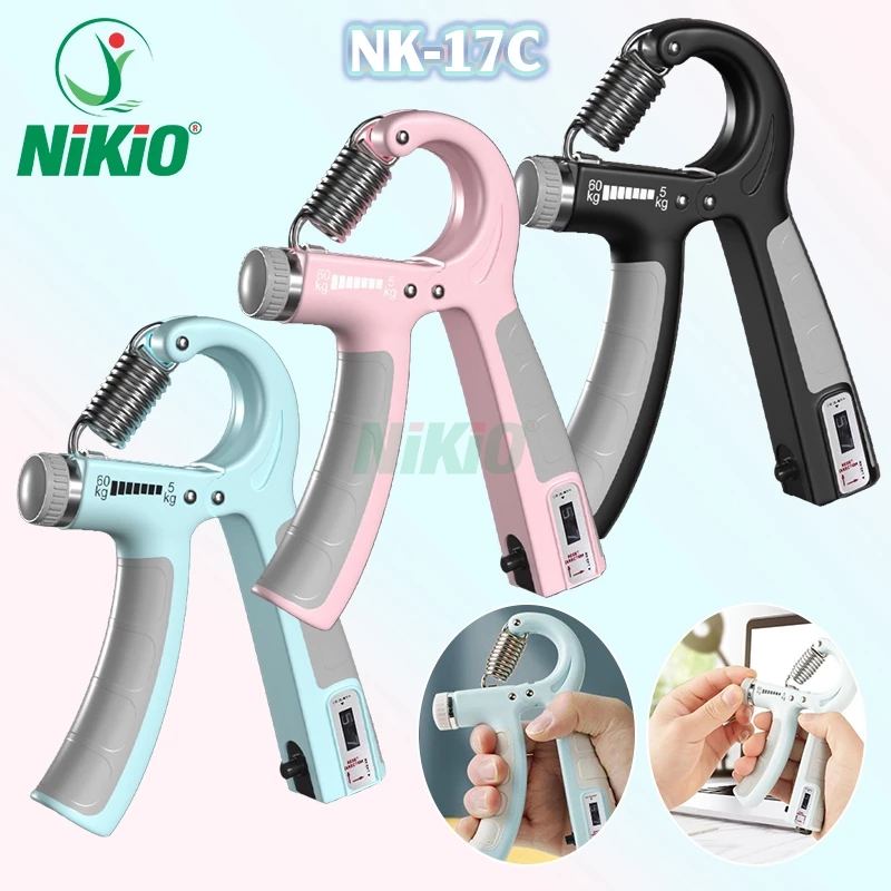 Dụng cụ tập tay, tập bóp tay chữ A có đếm số Nikio NK-17C - Điều chỉnh lực từ 5Kg đến 60Kg