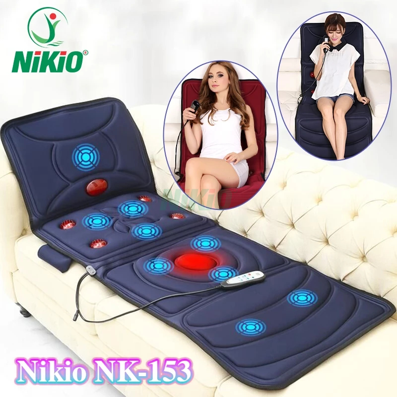 Nệm massage toàn thân hồng ngoại cao cấp Nikio NK-153 - Thảm massage rung từ cổ đến chân toàn diện