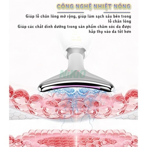 Máy Massage Nâng Cơ Mặt Nikio NK-126 -  Massage Đẩy Tinh Chất Công Nghệ Chống Nhăn Căng Bóng