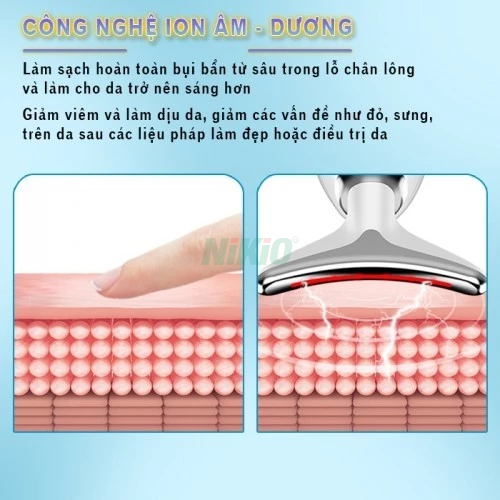 Máy Massage Nâng Cơ Mặt Nikio NK-126 -  Massage Đẩy Tinh Chất Công Nghệ Chống Nhăn Căng Bóng