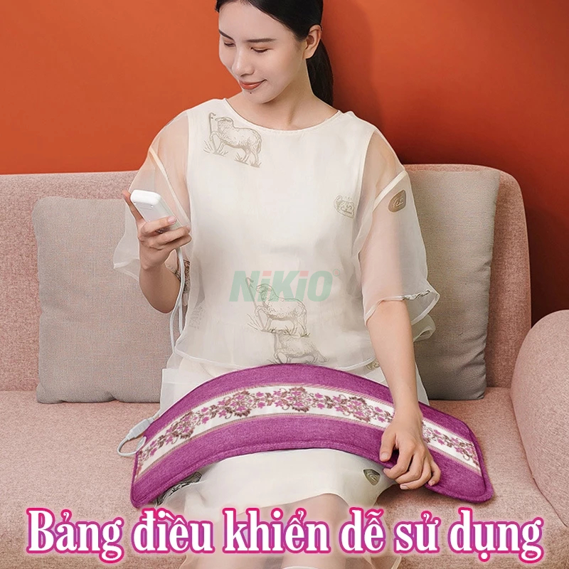 Đai massage chườm nóng muối biển toàn thân Nikio NK-201 - Tấm nhiệt nóng sưởi ấm, giảm đau bụng kinh