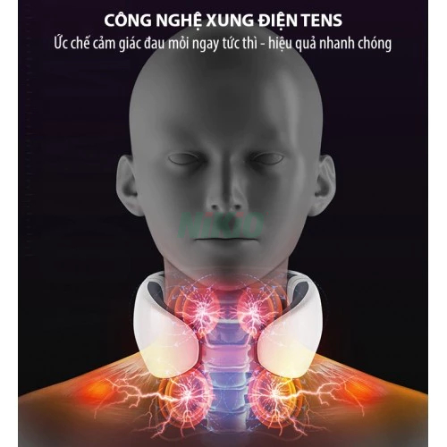 Máy massage cổ xung điện 4D Nikio NK-130 - 5 chế độ, 9 cường độ xung điện giảm đau nhức cổ, gáy
