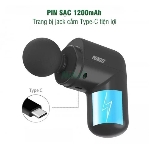 Máy Massage Cầm Tay Mini Nikio NK-173 - Có Đầu Nóng, Hỗ Trợ Mát Xa Chuyên Sâu, Giảm Đau Cơ