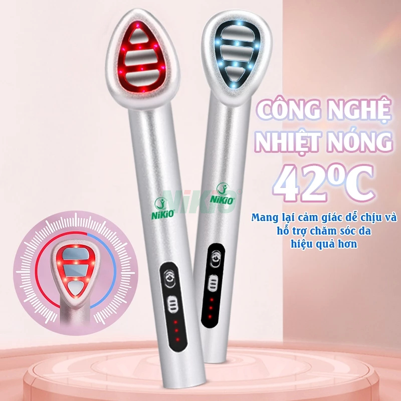 Máy massage mặt mini, matxa mắt môi đa năng Nikio NK-125D - Bảo hành chính hãng