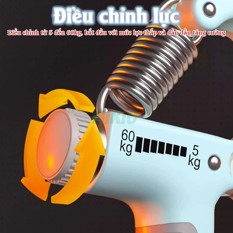 Dụng cụ tập tay, tập bóp tay chữ A có đếm số Nikio NK-17C - Điều chỉnh lực từ 5Kg đến 60Kg