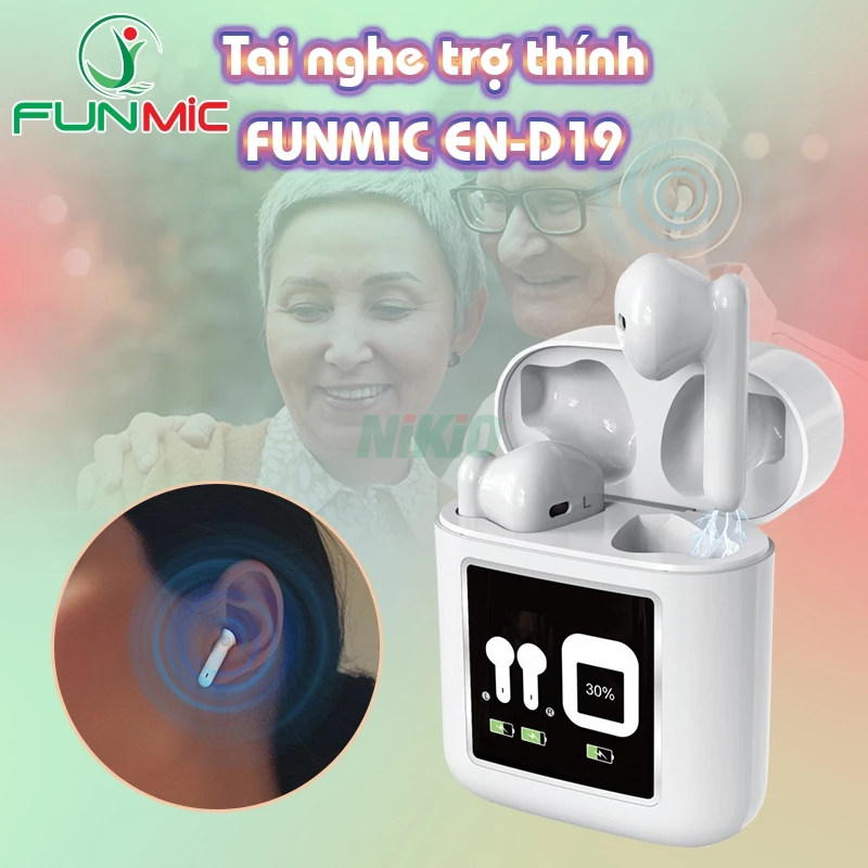 Máy trợ thính nhét tai cao cấp Funmic EN-D19 - Có hộp đựng sang trọng