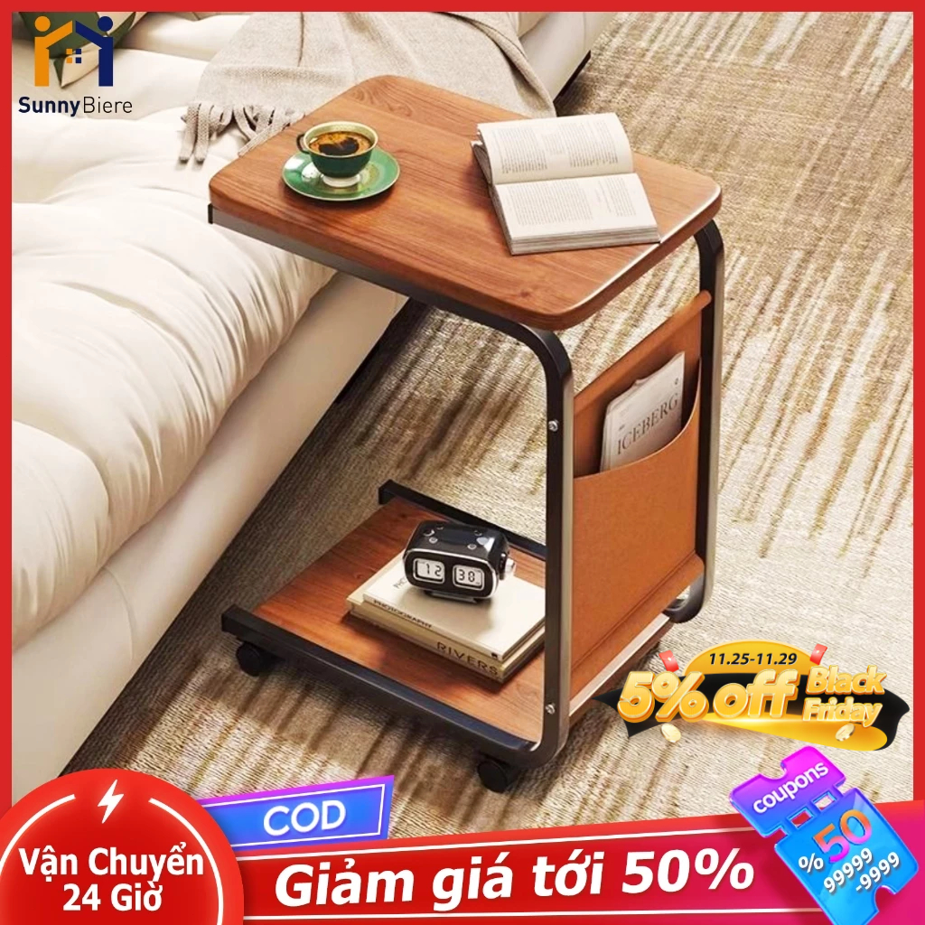 SUNNY Bàn Trà Sofa Di Động Có Bánh Xe - Bàn Kệ Đa Năng Bàn Ăn Mini Tiết Kiệm Diện Tích