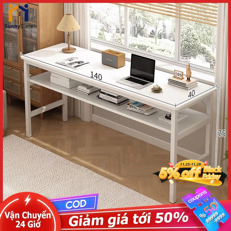 Bàn làm việc học tập gỗ văn phòng tại nhà Bàn học tập tháo lắp dễ dàng chân sắt sơn tĩnh điện chắc chắn