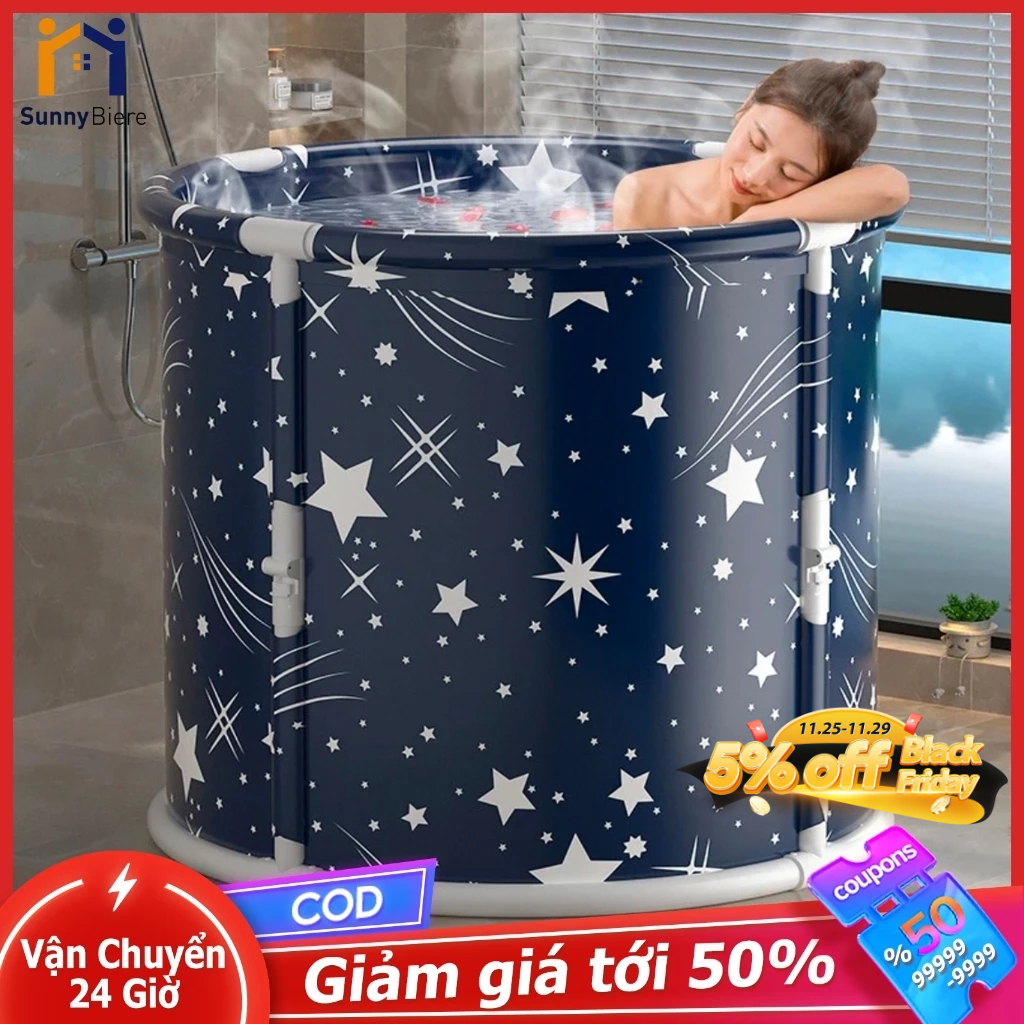 Bồn tắm gấp gọn cho người lớn 6 lớp SUNNY làm từ vải Oxford chống thấm cách nhiệt 3h