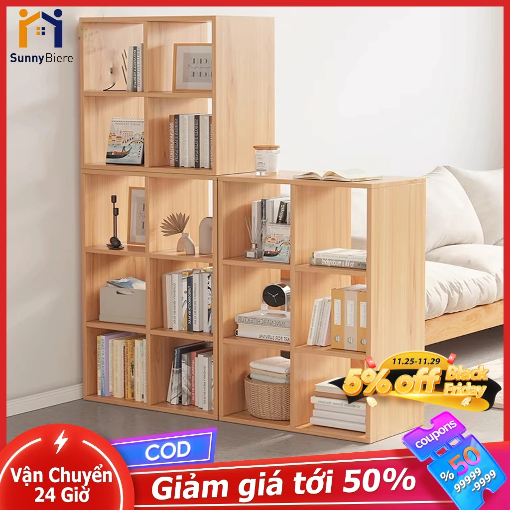 SUNNY Kệ sách tổ ong 8 ô chất liệu gỗ MDF cao cấp decor phòng đẹp 2 3 4 tầng