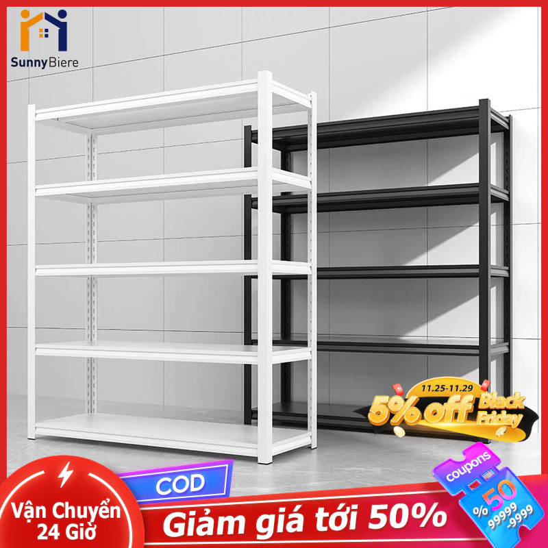 SUNNY Kệ Sắt V Lỗ Đa Năng 3/4/5/6 Tầng 2 màu Kệ Sắt Vận chuyển trong vòng 24 giờ（Chịu được 400kg）