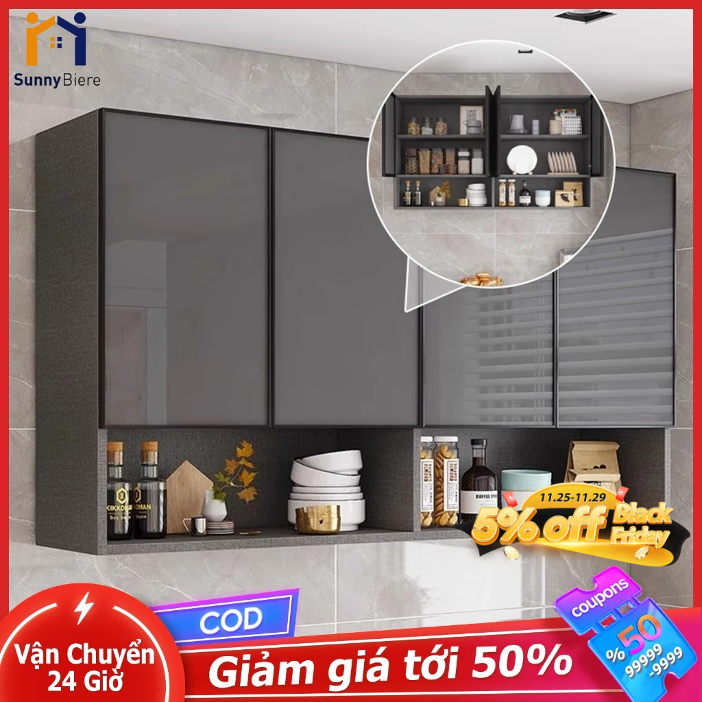 SUNNY Tủ Treo Tường Hợp Kim Nhôm Nhà Bếp Chống Ẩm Chống Gỉ Tiết Kiệm Không Gian