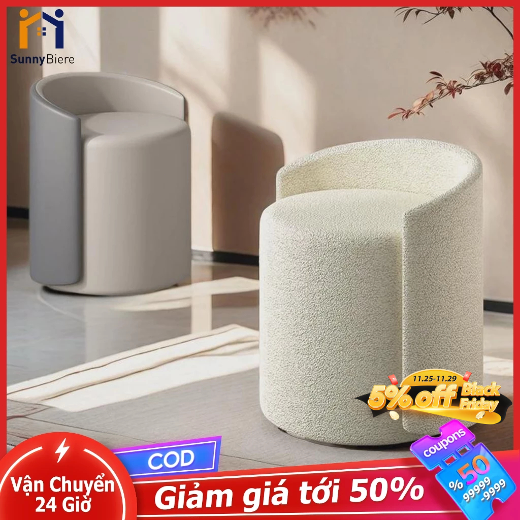 SUNNY Ghế trang điểm Ghế tròn có lưng tựa và mặt ngồi mềm mại thích hợp để học tập và trang điểm