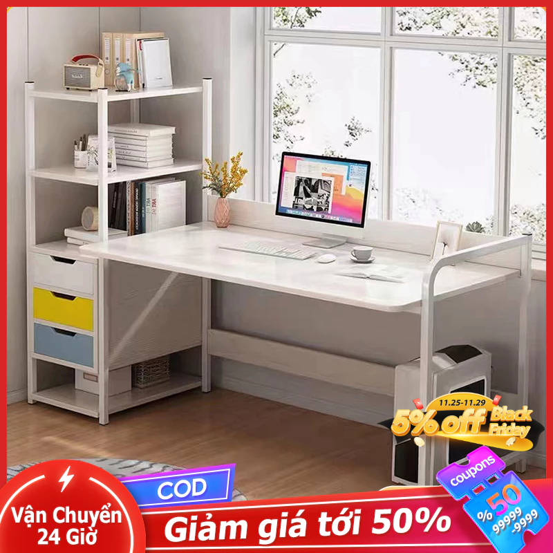 SUNNY Bàn làm việc khung bàn học mặt bàn gỗ MDF phủ melamine chống ẩm tốt chân sắt hộp lớn 25x50mm