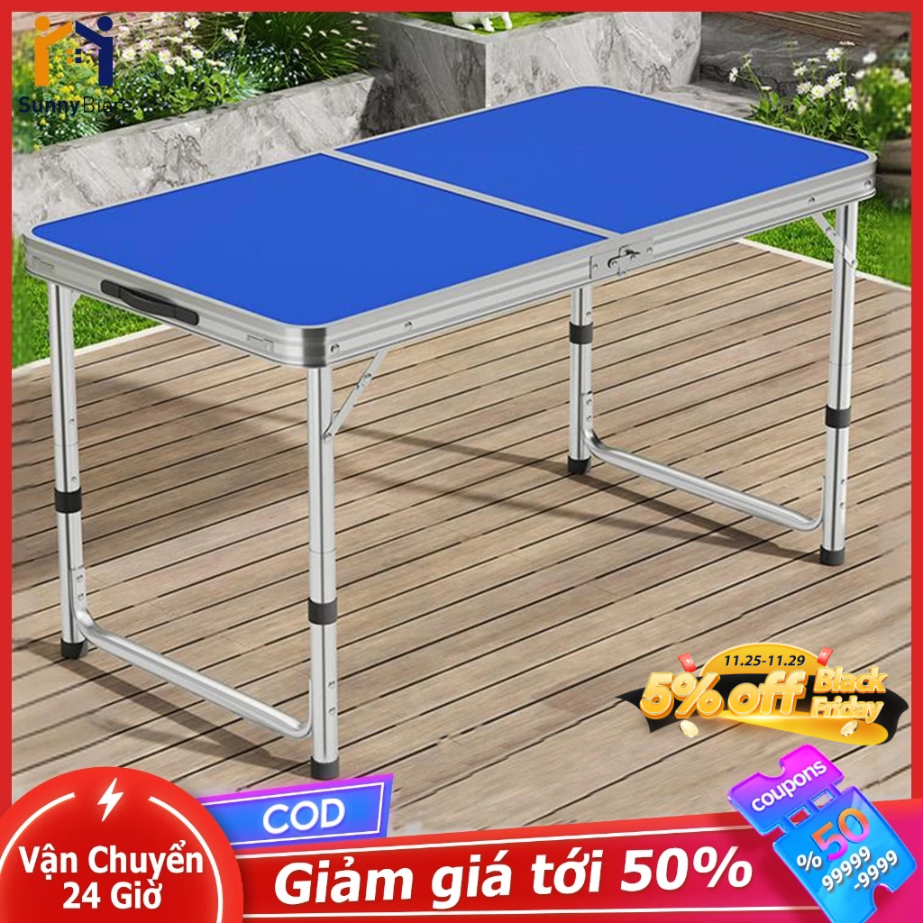 SUNNY Bàn gấp Bàn Gấp Viền Nhôm Điều Chỉnh Độ Cao Nhiều Cấp Sử Dụng Trong Nhà Ngoài Trời