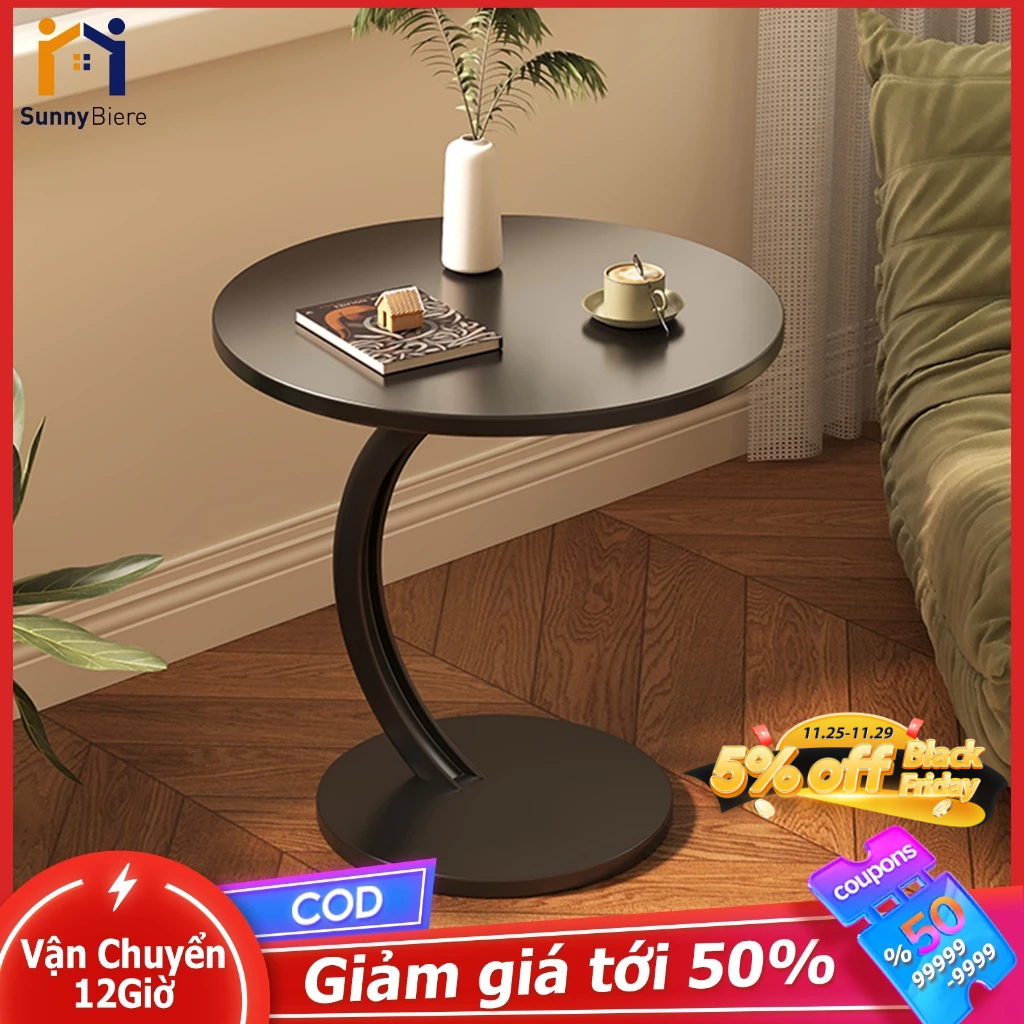SUNNY Bàn Tròn Sofa 40x40x60cm Chân Sắt Bền Chắc Bàn Cafe Kệ Để Đồ Đầu Giường Trang Trí Nội Thất