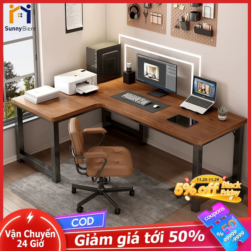 SUNNY Bàn làm việc,Bàn L chắc chắn bền bỉ để PC máy tính cây  khung thép lớn sơn tĩnh điện uốn hiện đại