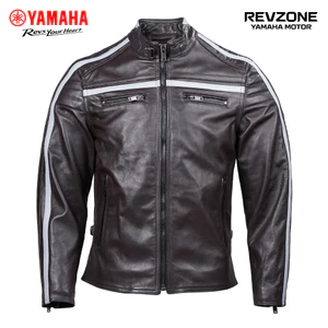 Áo Khoác Da Nam Logo Yamaha Màu Nâu