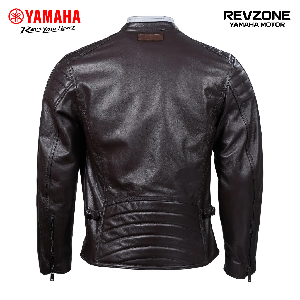 Áo Khoác Da Nam Logo Yamaha Màu Nâu