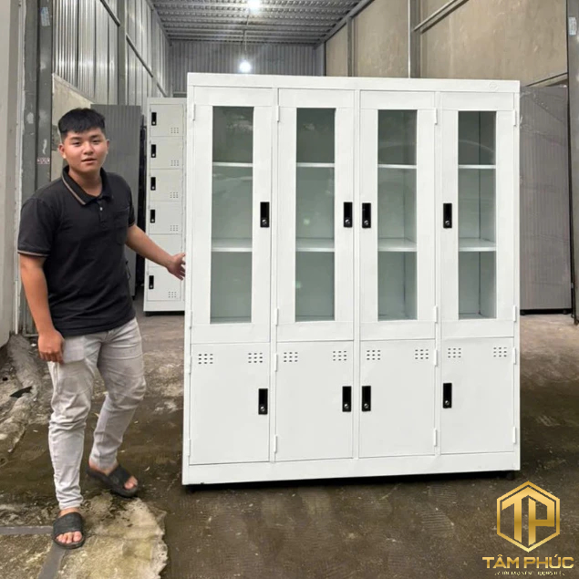 tủ hồ sơ sắt 4 cánh kính dùng cho văn phòng hiện nay