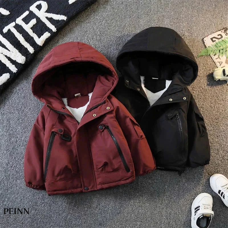 [Peinn] Áo khoác lót lông thu đông trẻ em 10-45kg mẫu TÚI KHOÁ CHÉO dành cho cả bé trai và bé gái D12 - EB133