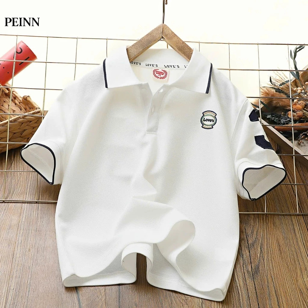 [Peinn] Áo polo bé trai 18-52kg mẫu chữ LOVE. Chất liệu co dãn, thiết kế đẹp. H36 - EB65