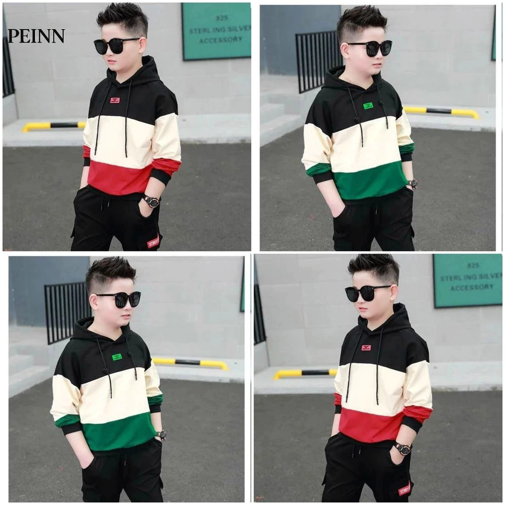 [Peinn] Set bộ quần áo trẻ em thu đông dành cho bé trai mẫu 3 khoang  5-14 tuổi (18-45kg). MA71 - EB6