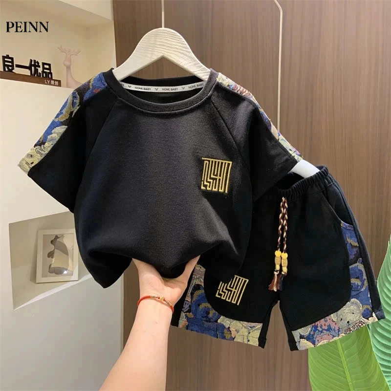 [Peinn] Set bộ quần áo mùa hè dành cho bé trai 14-52kg mẫu BỘ PHỐI GẤU. Chất liệu thoáng mát. H9 - EB99