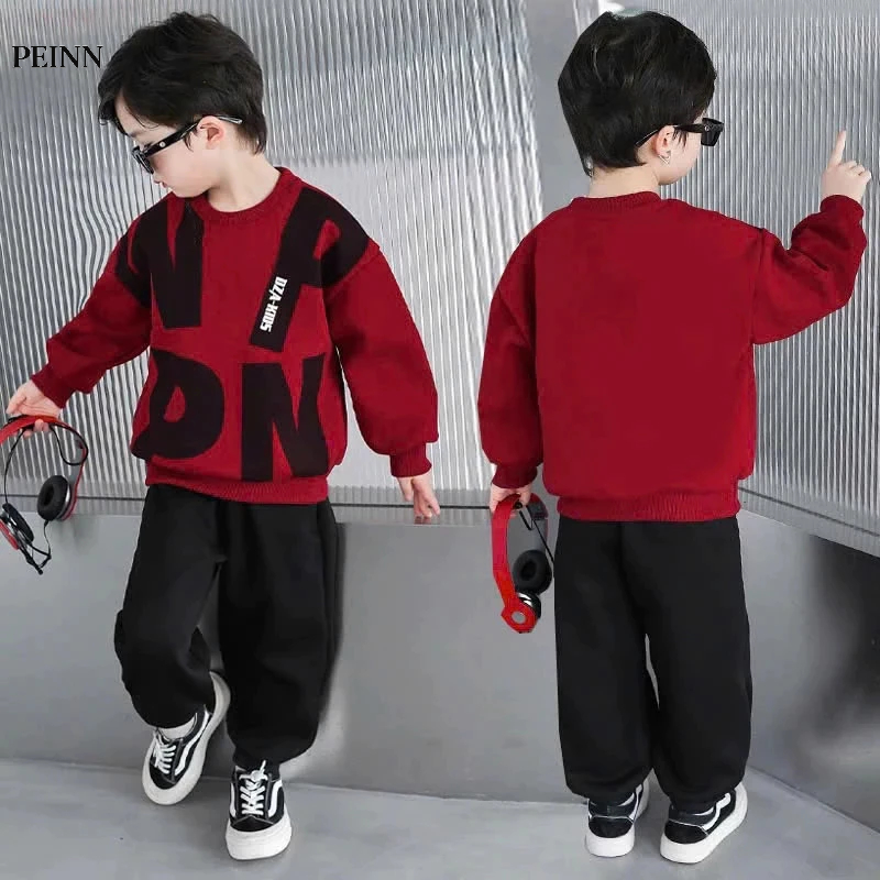 [Peinn] Bộ quần áo thu đông bé trai 14-45kg mẫu DZA thiết kế năng động, cá tính. Hình in sắc nét. D27 - EB107