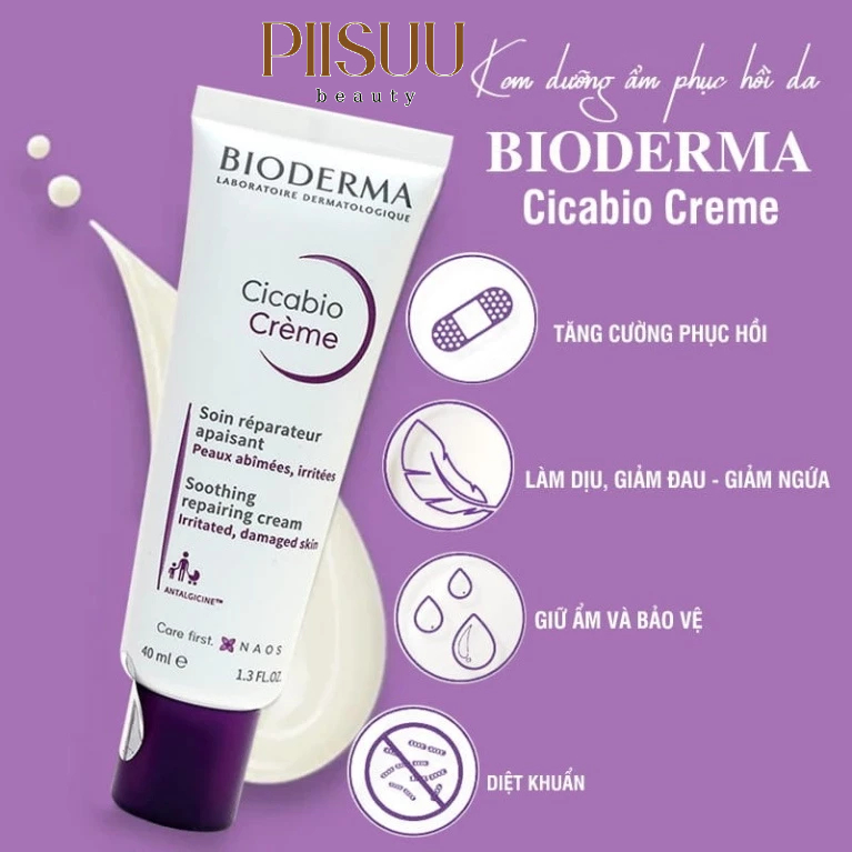 Kem Dưỡng Phục Hồi Da Bioderma Cicabio Crème 40ml - Làm Dịu, Hỗ Trợ Tái Tạo Da Tổn Thương