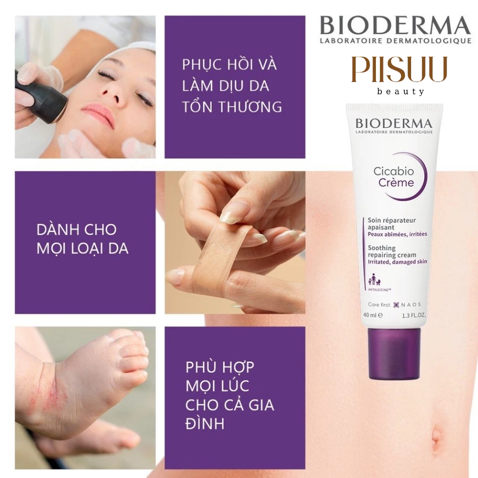 Kem Dưỡng Phục Hồi Da Bioderma Cicabio Crème 40ml - Làm Dịu, Hỗ Trợ Tái Tạo Da Tổn Thương