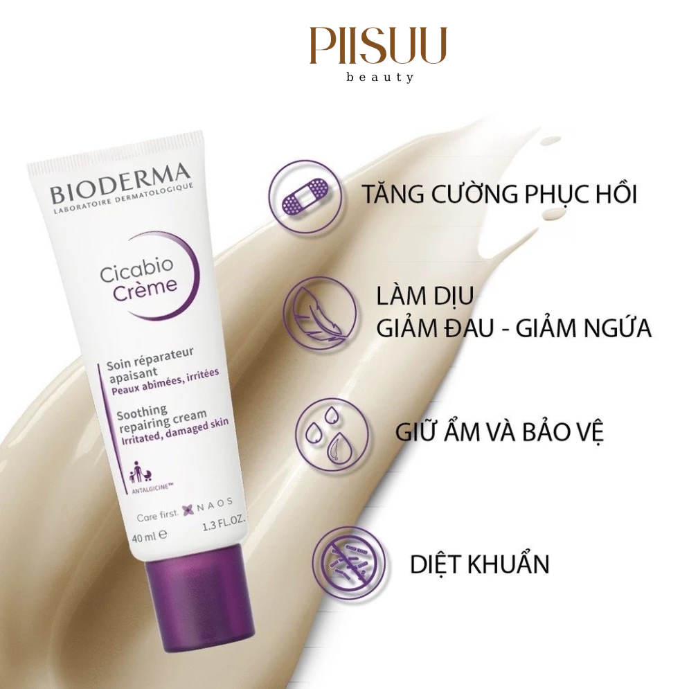 Kem Dưỡng Phục Hồi Da Bioderma Cicabio Crème 40ml - Làm Dịu, Hỗ Trợ Tái Tạo Da Tổn Thương