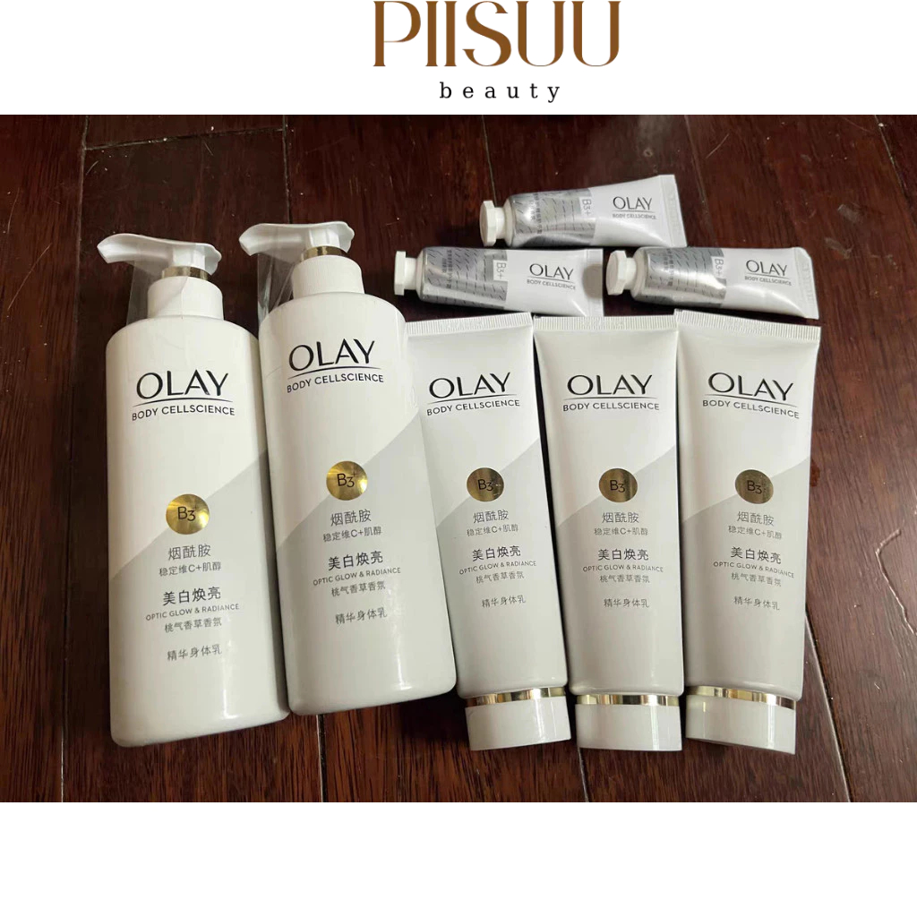 Sữa Dưỡng Thể OLAY B3+ Optic Glow Luminous Niacinamide Body Lotion (250ml) – Dưỡng Trắng & Hiệu Ứng Sáng Da