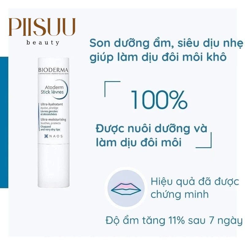 Son Dưỡng Môi Bioderma Atoderm Lèvres Stick 4g - Phục Hồi Chuyên Sâu, Trị Khô Nứt & Cấp Ẩm Kéo Dài